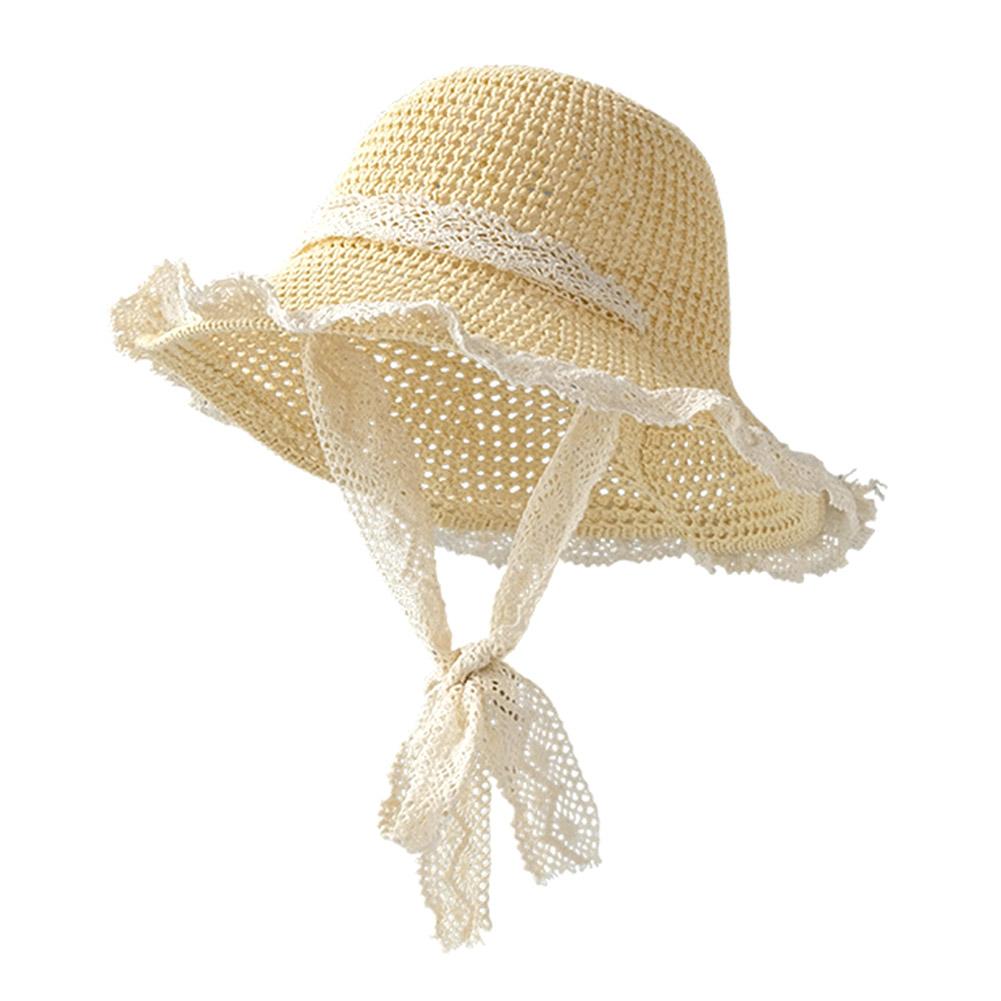 Women's Beach Hat Straw Summer Lace Sun Hat Fashion Breathable Hat Vacation Comfortable Fresh F L7U7