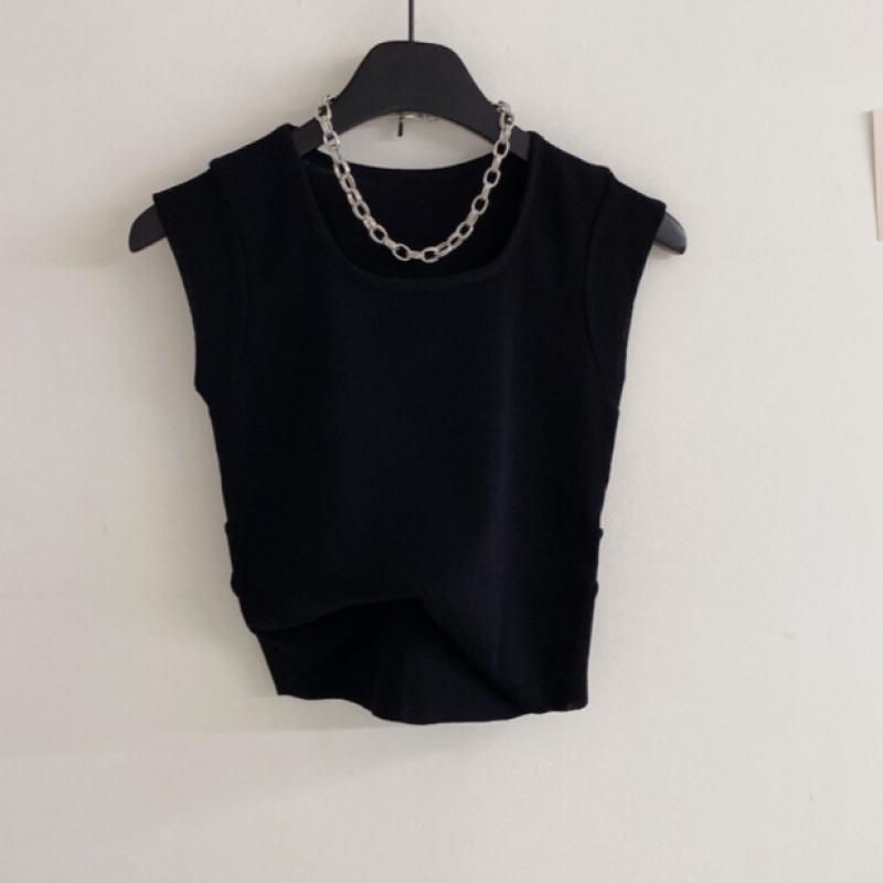 Honey J Square Neck Shirring Cap Sleeve Knit  3 Colors 