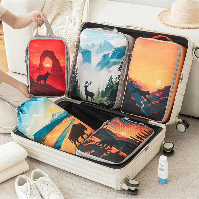 5Pcs/Set Travel Storage Bag Large Capacity Space Saving Suitcase Packing Bag Multifunctional Foldable Dustproof Clothes Underwear Storage Bag
