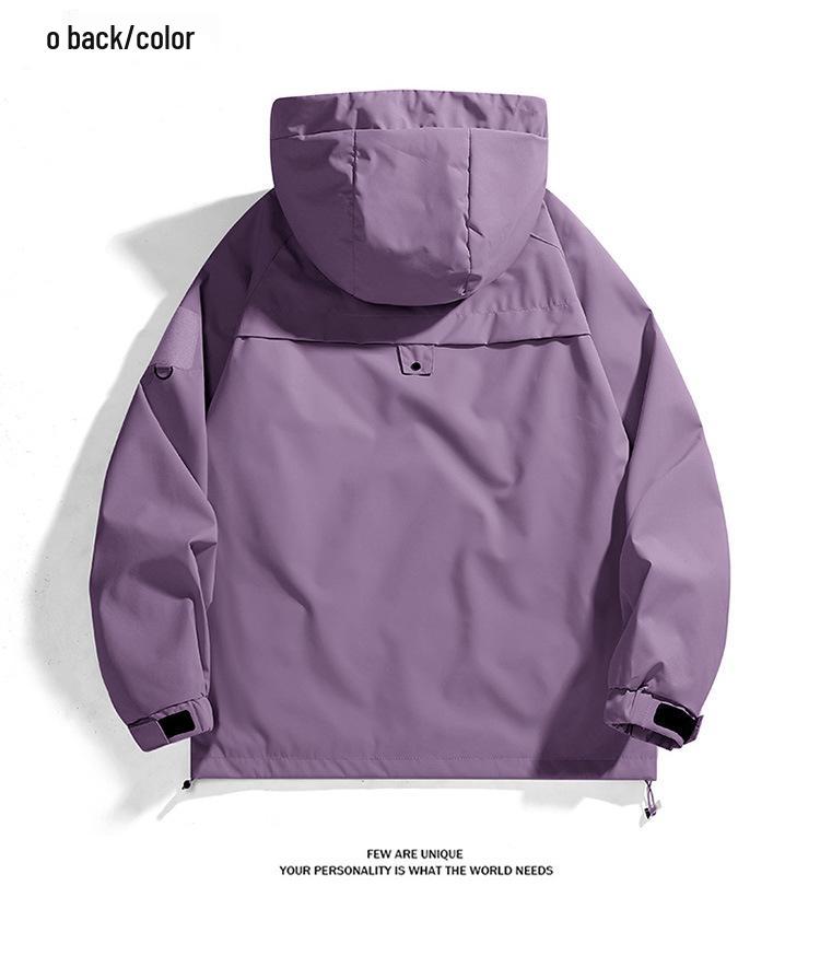 Unisex Windbreaker: Trendy Waterproof Hooded Jacket for Autumn and Spring