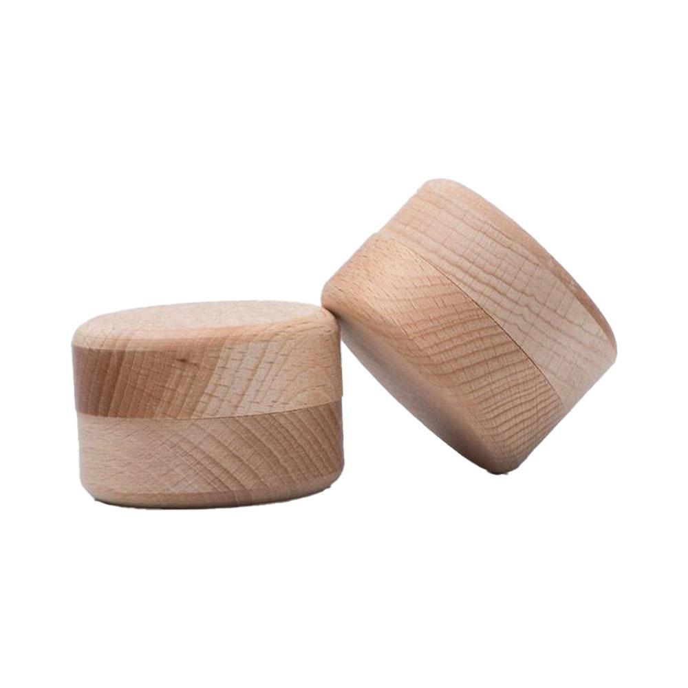 2PCS Small Round Wooden Storage Boxes Ring Box Vintage decorative Natural Craft Jewelry box Case Wedding Accessories
