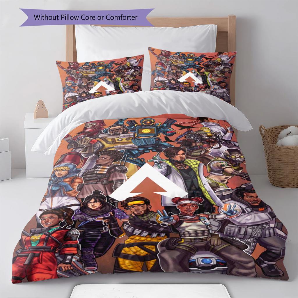 Apex Legends Pattern Bedding Set Quilt Cover Pillowcase Home Decor Gift (1 * duvet cover + 2 * pillowcase, without core)