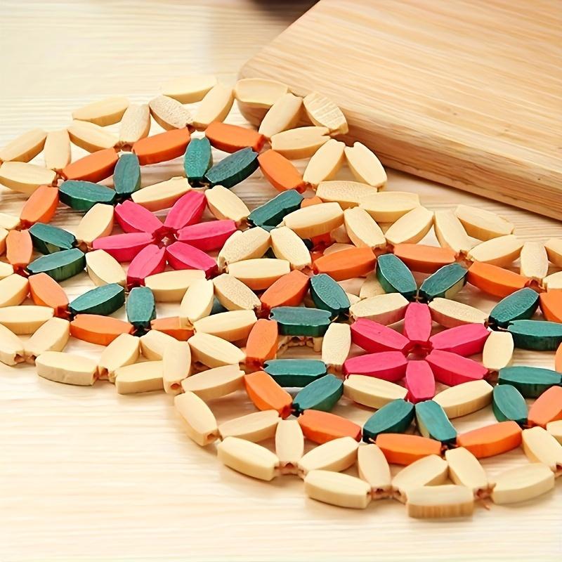 3 szt. Żaroodporne Puste Drewniane Podkładki pod Garnki i Kubki, Kreatywne Podkładki pod Naczynia, Akcesoria do Stołu Kuchennego z Izolacją, Antypoślizgowe