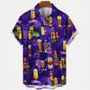 Camisetas Festival de Cerveza Harajuku para Hombre Estampado 3D Manga Corta Verano Estilo Hawaiano Playa Tops de Botón Único Solapa