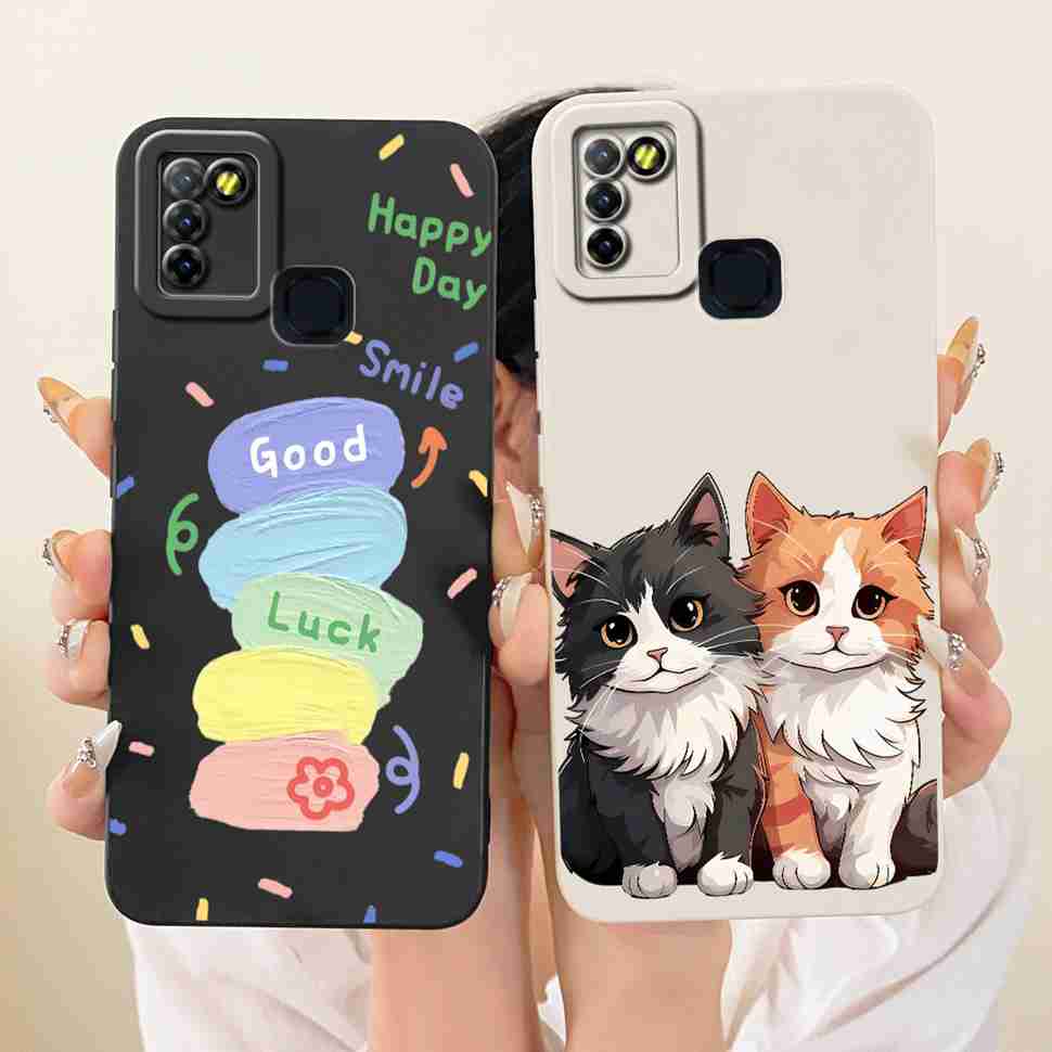For Infinix Hot 10 Lite X657B Case Cute Cartoon Cat Print Silicone Back Cover For Infinix Hot 10Lite Phone Protection Cases