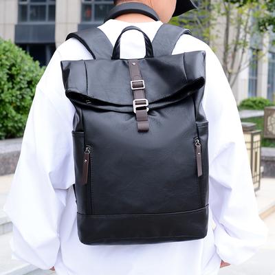 Zaino Uomo in PU Grande Capacità per Viaggi Outdoor Pendolarismo Campeggio Escursionismo Borsa a Spalla Viaggio d'Affari Zaino per Laptop College Scuola