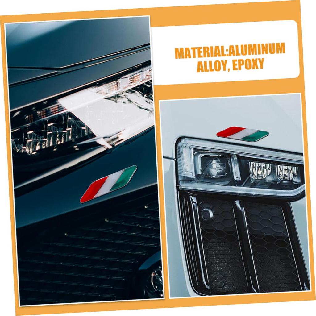 DONFAMDS 2 Paare Karosserieaufkleber Italienische Flagge Aufkleber Autoemblem Auto De Italien Aufkleber