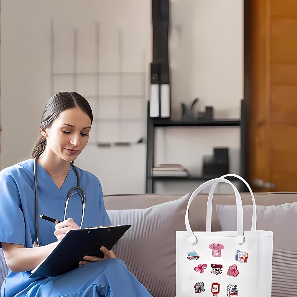 9pcs Nurse Accessories for Beach Bag, Simply Southern Totes, and Similar Styles. Acrylic Insert Charms for Rubber Beach Totes, DIY Wallet Making