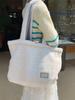 Women Plush Reversible Shoulder Bag Ladies Warm Fabric Handbag Winter Girls Large Capacity Books Tote Cute Lamb Like Cloth Purse