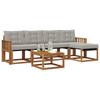 Outdoor Sofa Set with Cushions 6 pcs Natural and Light Grey