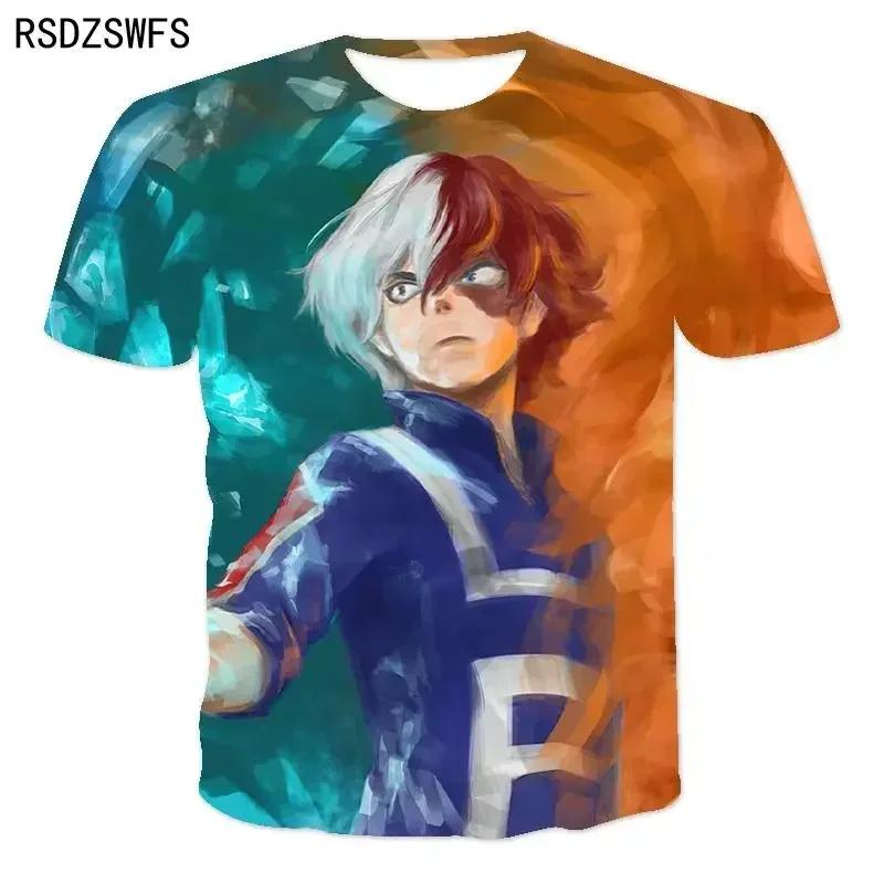 My Hero Academia Boku No Hero Academia 3D-Druck T-Shirt Herren Damen Kinder Anime Streetwear Kurzarm Junge Mädchen Kinder Tops T-Shirt
