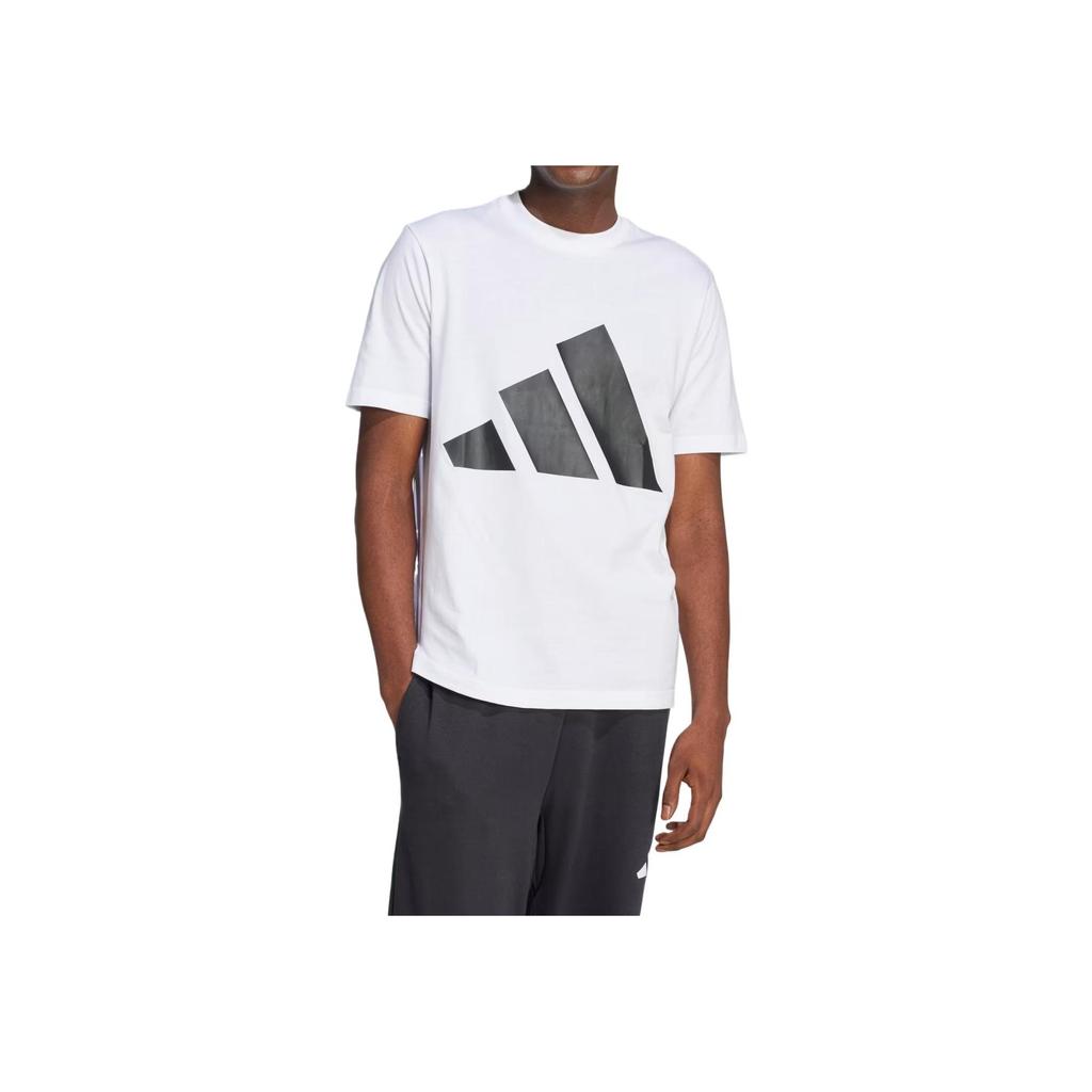 Adidas Essentials Logo Large Graphic Comfortable Soft Knit Crew Neck Short Sleeve T-Shirt Men Tops White JE8943