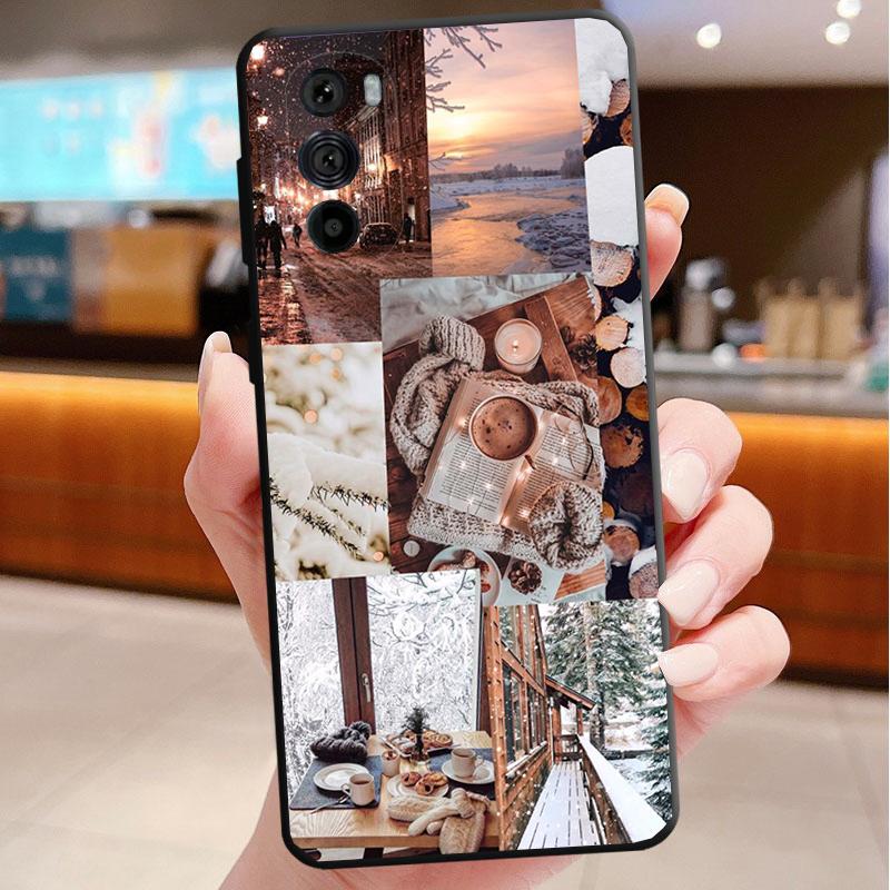Phone Case For Motorola Edge 50 40 Pro 60 50 40 30 Ultra Neo Fusion Moto G Play G Stylus G Power G Winter Christmas Snowflake