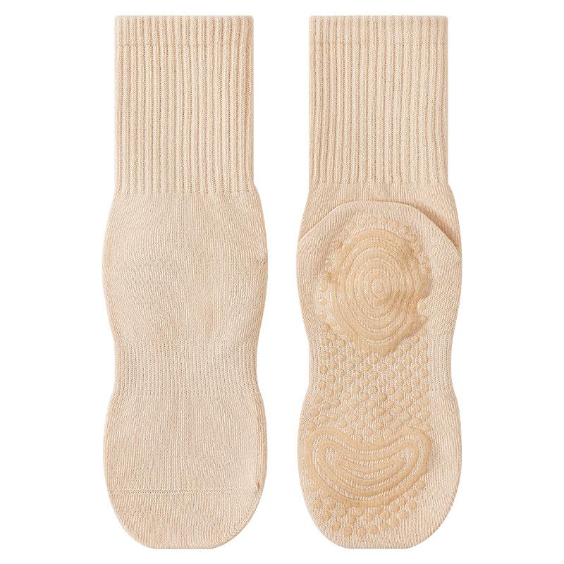 Women's Non-slip Mid-calf Pilates Yoga Socks - Grippy Cotton for Indoor Sports