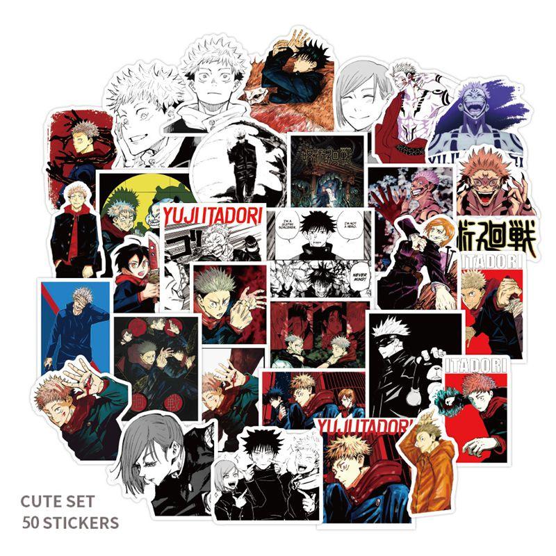 50100x Jujutsu Anime Kaisen Sorcery Sticker Waterproof Decals Skateboard Laptop