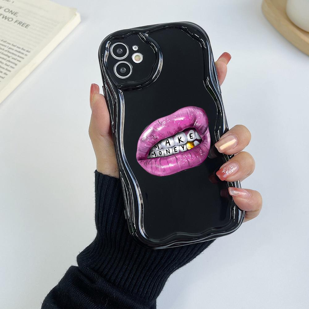LZ20 Lips kiss design Clear Soft Wave Phone Cases for iPhone 15 13 Pro Max 12 mini 14 8 Plus XS Max XR 6 Protection Back Cover