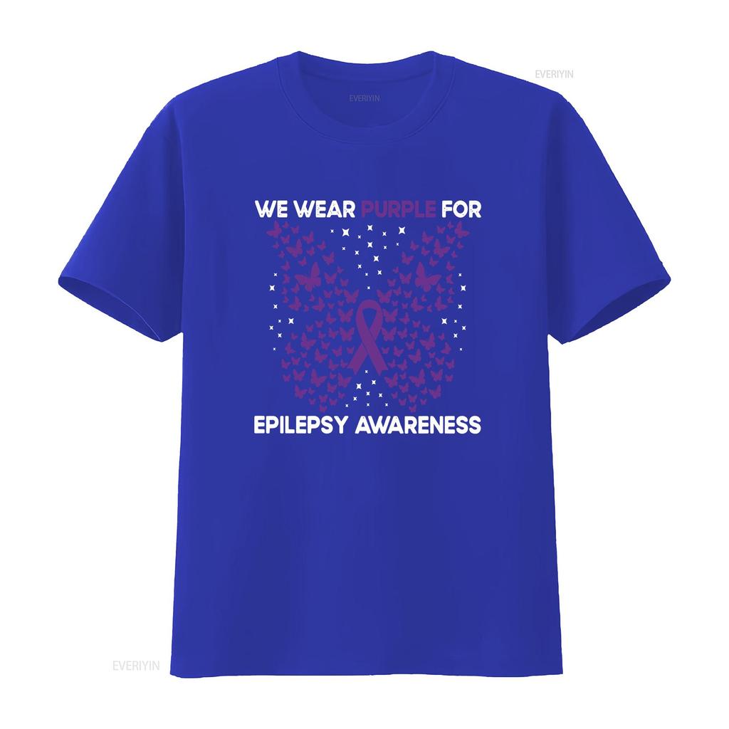Epilepsy Awareness T Shirt Mom Sweat Support We Wear Purple For Vintage Slightly Stylish Top For Everyday Wear Fashion