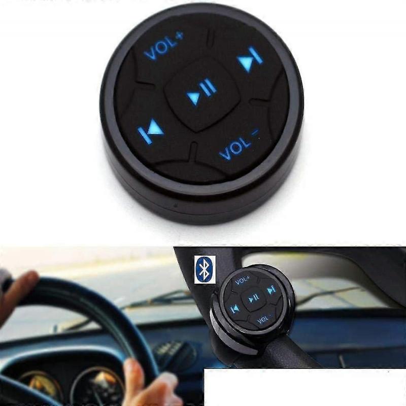 YuYue Electronic Wireless Bluetooth Media Button Remote Selfie Music Control Start Siri way Compatible iPhone Apply to Car Motorcycle Steering Wheel w