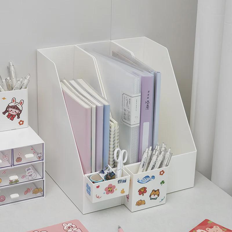 Organizér kancelářského stolu: Stojan na knihy, Úložný prostor na spisy a Stojan na tužky