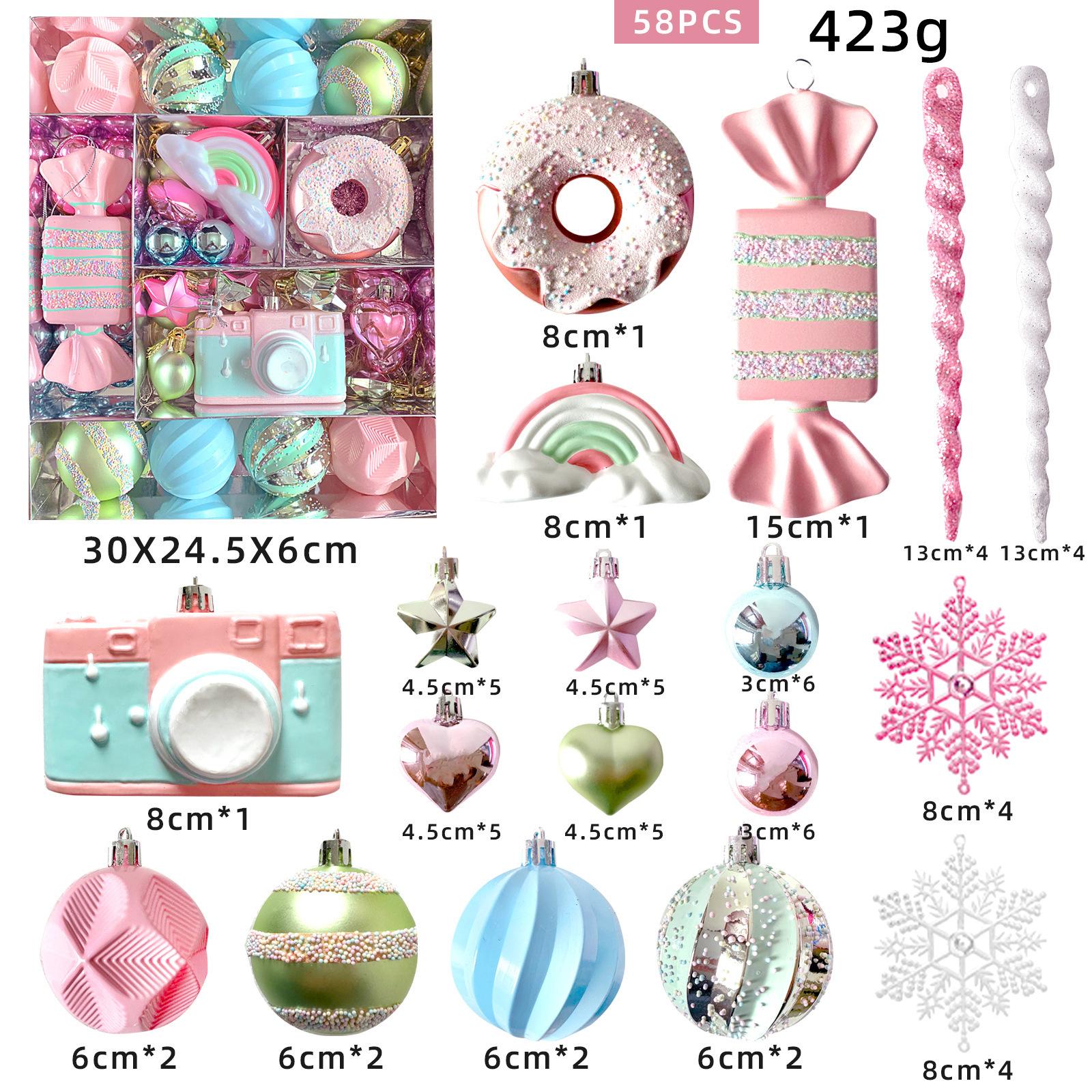 

Рождественский набор рождественских шаров Macaron, разноцветные конфеты, разноцветные пластиковые шары, украшение на елку
