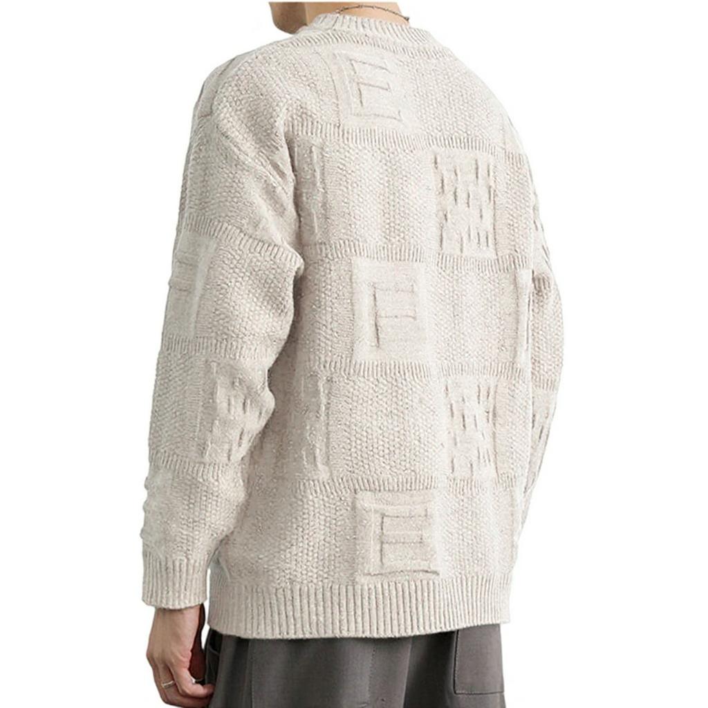 Men's  Fashion  Knitting  Pullover  Long Sleeves  Loose  Flip Collar  Sweater