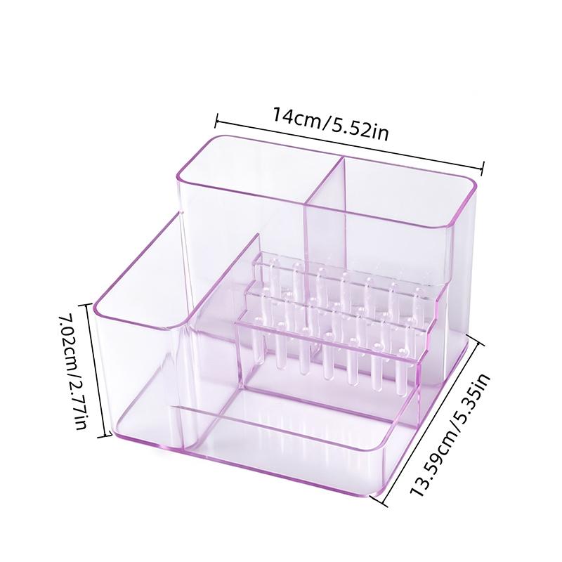 1Pcs Multi Compartment Nail Drill Bit Organizer Case For Nail Salon Desktop Manicure Accessory Plastic Nail Art Tool Storage Box