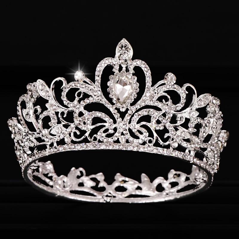 

Full Round Colorful Beauty Pageant Crowns Baroque Circular Large Crown Tiaras Bride Headband Accessories Tiara Crown