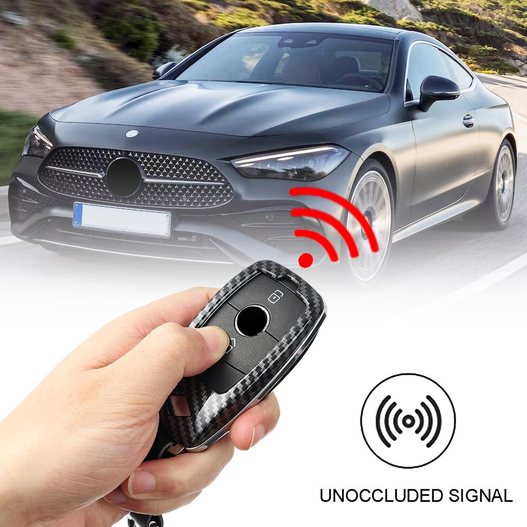 Remote Carbon Fiber Car Key Chain Ring Cover Case Holder 2 3 4 Button For Mercedes Benz C E S Class ML SL SLC GLA GLB GLC X253