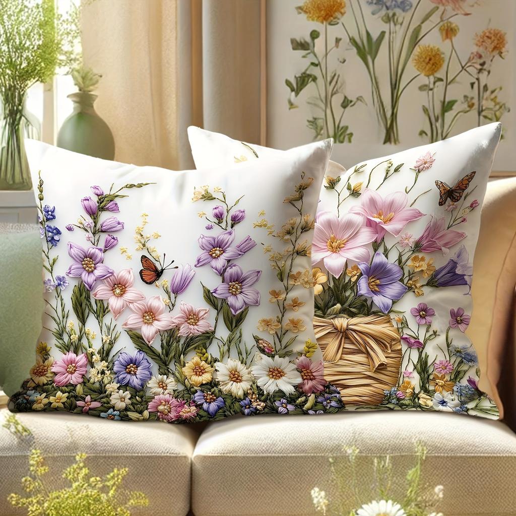 Vintage Druckmuster Heimdekoration Kissenbezug Schlafzimmer Wohnzimmer Sofadekoration Polyester Kissenbezug mit Reißverschluss