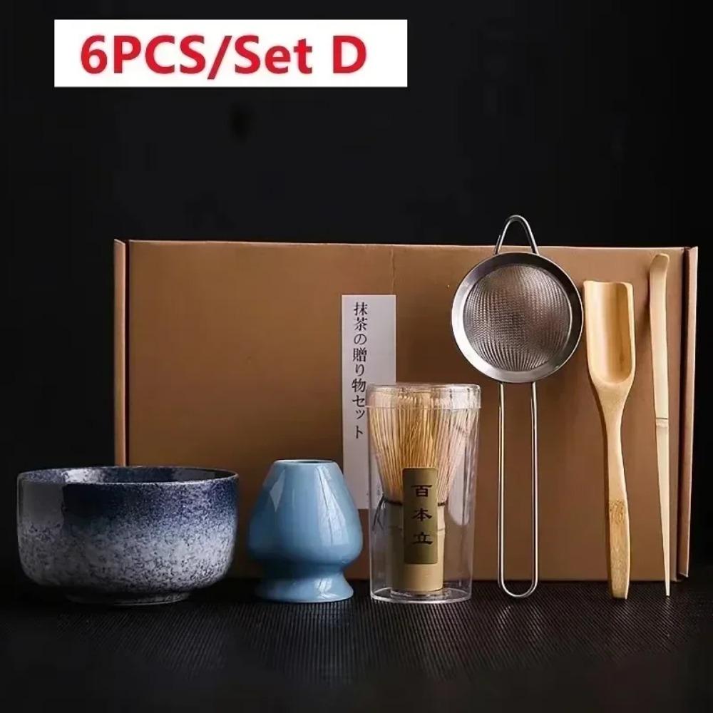 4Pcs 7 Pcs/set Japanese Matcha Blender Set Bamboo Whisk Matcha Brush Teaspoon Kiln Tea Set Beverage Shop Tea-Making Tools