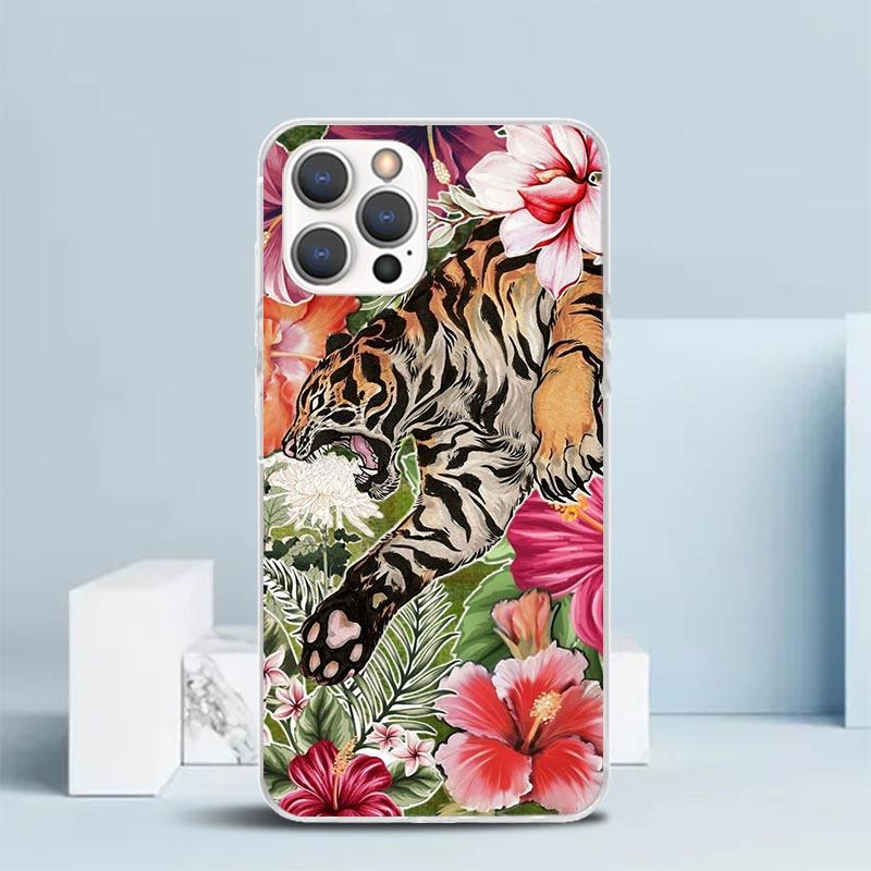 

Superior Tiger Pattern Art Soft Cover for iPhone 16 17 Air 15 14 Pro Max 16E Phone Case 13 Mini 12 11 7 SE 8 Print Pattern Fit C iPhone 12 Pro Max