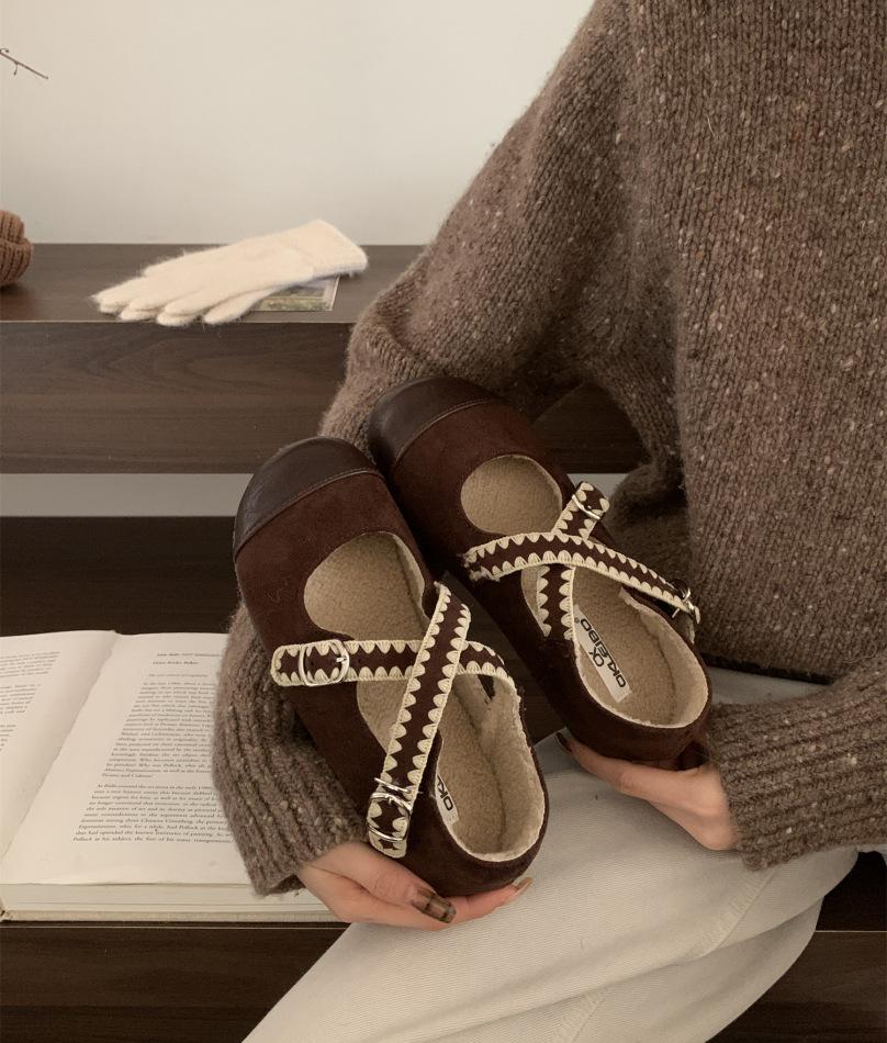 

Soft-soled all-inclusive Bobo shoes women s models 2025 autumn new shallow-mouth Doudou shoes thick-soled inner height increase Mary Jane single shoes 39 темно-коричневого