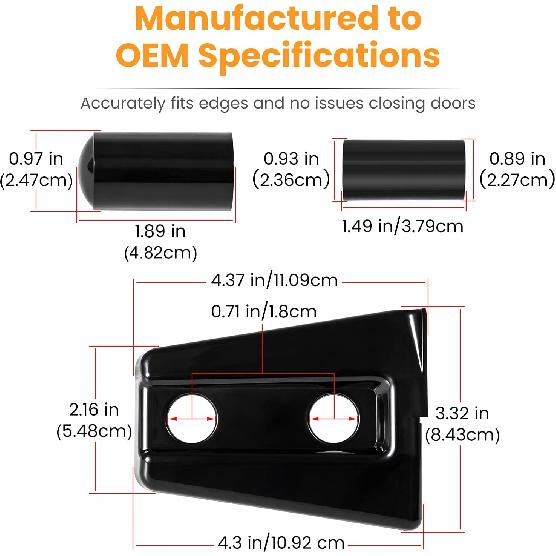 Door Hinge Cover Trim Exterior Accessories For Jeep Wrangler JK JKU Sport Rubicon Sahara X Unlimited 2-Door & 4-Door 2007-2018 (Black 8PCS)