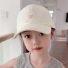 Youngsters Breathable Open-Top Baseball Cap with Heart & Letter Design, Sun Protection Visor, Polyester, Machine Washable, Casual Headwear