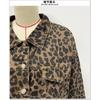 Women's Spring and Autumn Denim Jacket Leopard Print Long Sleeve Short Loose Casual Jacket