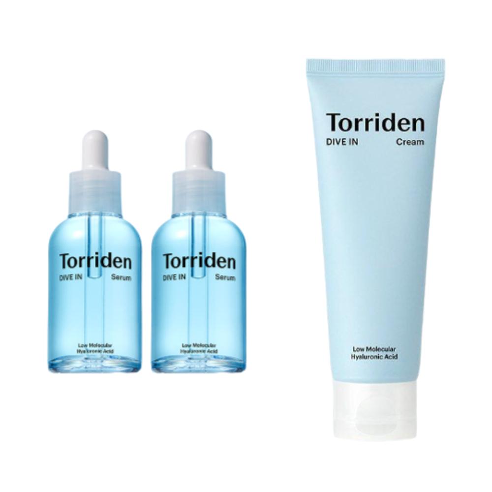 Toriden Dive-In Hydration Set – Hyaluronic Acid Serum 50ml + 40ml & Moisture Cream 80ml