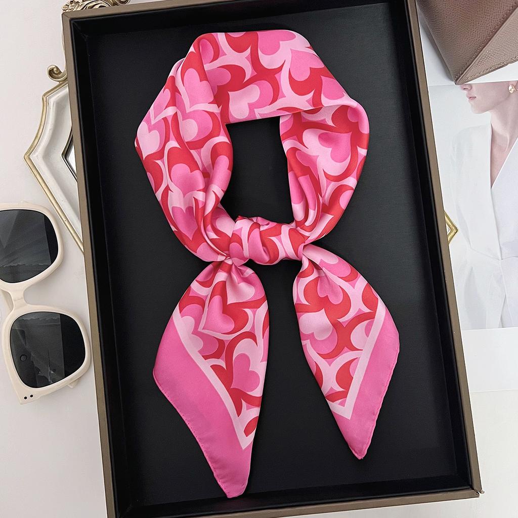 Luxury Print Square Silk Scarfs For Women Decorate Neck Ties Fashion 70*70Cm Kerchief Lady Summer Beach Hijab Female Neckerchief