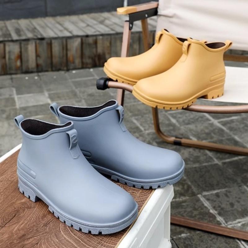 Crestar Damenmode Regenschuhe Outdoor Neue Kurze Stiefel Rutschfest Wasserdicht Gartenschuhe Damen Niedrig Geschnittene Gummi-Regenstiefel