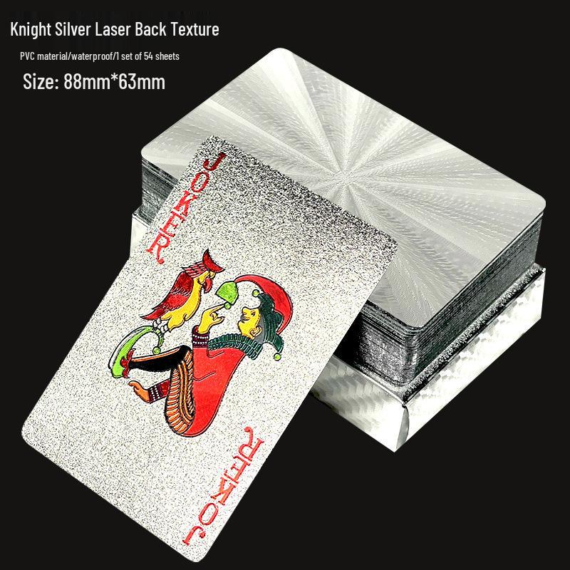 

Високоякісні золоті фольговані міцні ПВХ водонепроникні покерні карти для вечірок