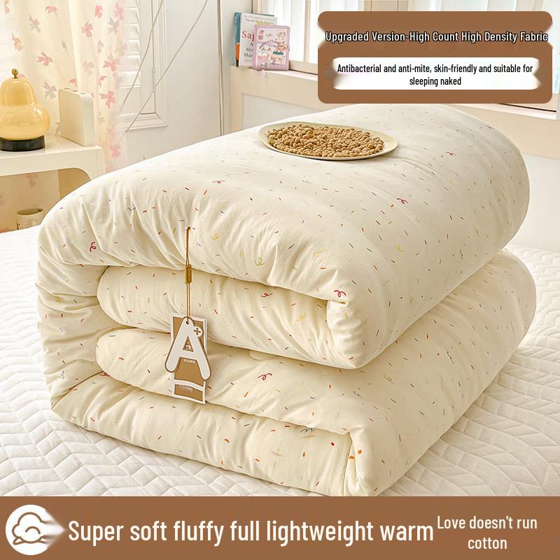 Washable Thick Cotton Quilt - Warm, Universal for All Seasons, 2025 Spring/Winter. Perfect for Students' Single Beds.