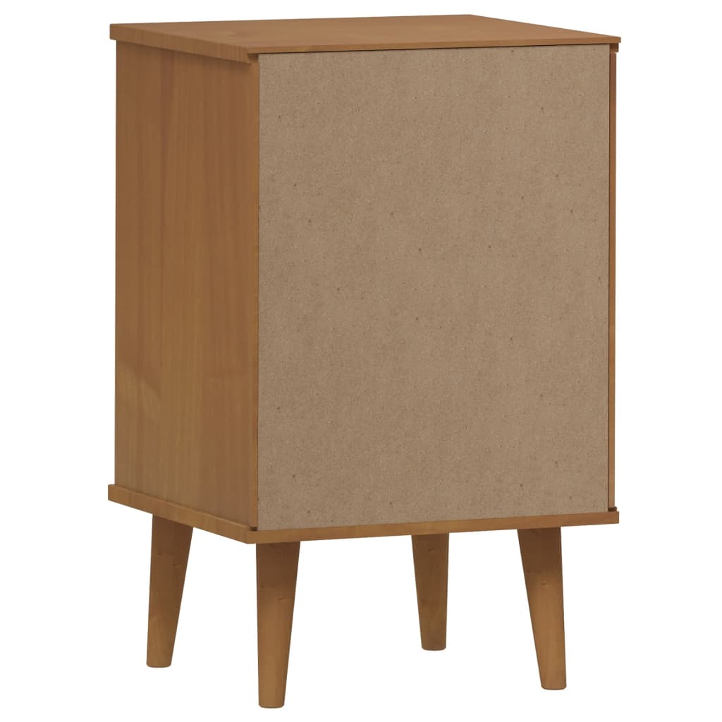 Nightstand MOLDE Brown 40x35x65 cm Solid Pine Wood