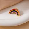 Creative Rainbow Metal Badge Fun Rainbow Brooch Clothing Accessory Pin Cute Rainbow Cartoon Medal Accessory