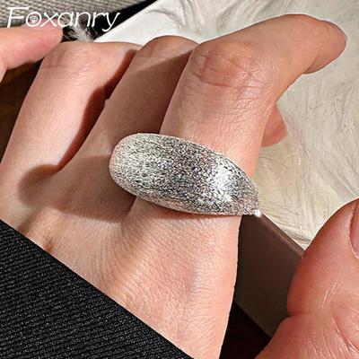 Minimalist Finger Rings for Women Korean Trendy Design Scrub Geometric Handmade Birthday Party Jewelry Gift