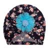 New Baby Flower Headscarf Hat, Children's Soft and Comfortable Creative Printed Tire Hat, Thin Baby Hat