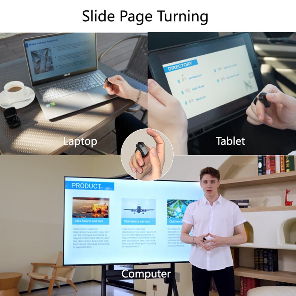 Bluetooth Scrolling Ring Finger Remote Control for Tiktok Remote Mobile Phone Camera Video Remote Control Selfie Page Turner