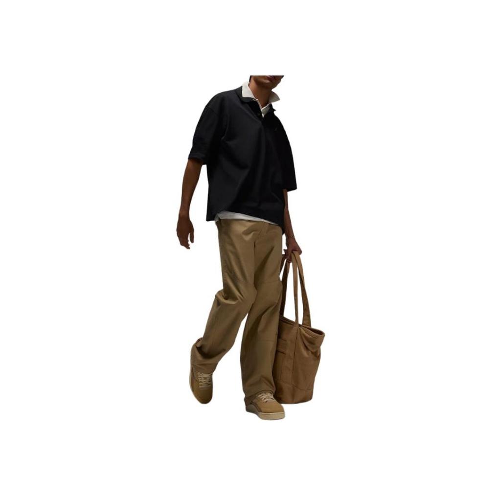 Jordan Solid Color Button Short Sleeve Loose Polo Shirt Men tops Black IB1041-010