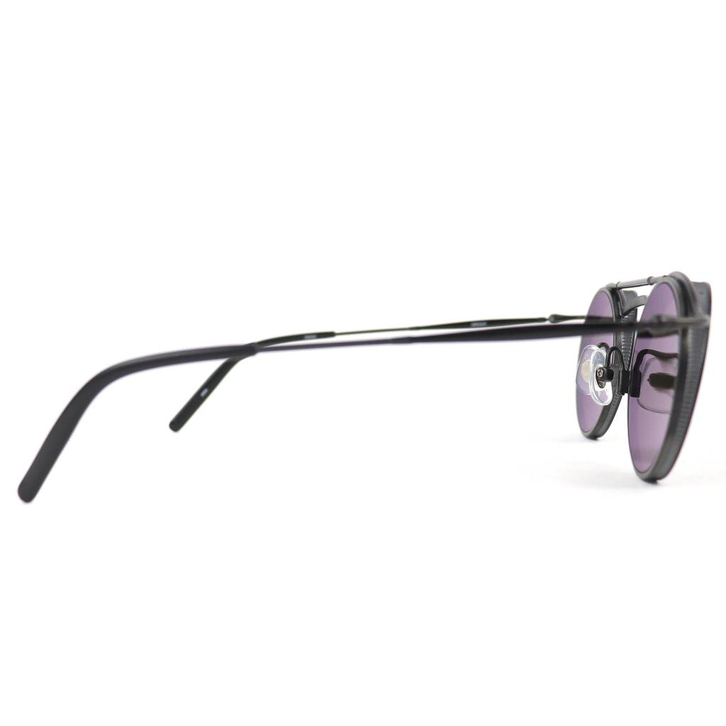 Ausgezeichnete MATSUDA Sonnenbrille Zwei Stege Rund Matt Schwarz Herren 2903H Gebraucht