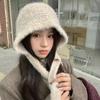 Thickened Ear Protection Hat Windproof Knitted Beanies Bonnet Cute Plush Earmuffs Cap  Women