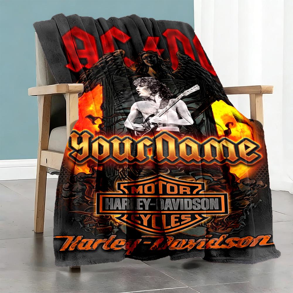 Harley-davidson Motorcycles Customize Text Blanket Throw Customizable Blanket Soft & Cozy Suitable for Bedding Home Decor Chair Sofa for All Occasions
