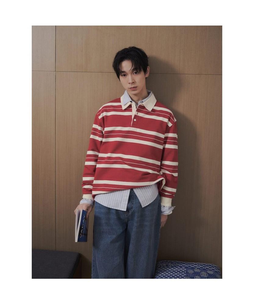 8seconds Striped Collar Shirt Red